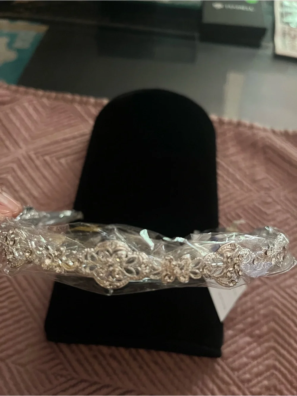 Delicate Silver Floral Filigree Headband for Women